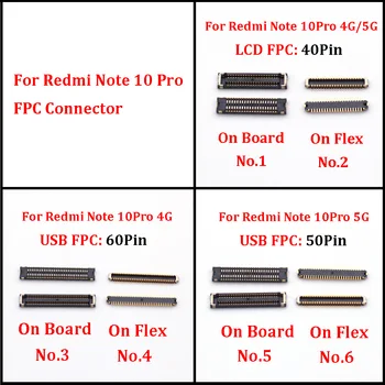 2шт 40 50 60-Контактный ЖК-экран FPC Разъем На Плате Для Xiaomi Redmi Note 10 Pro 4G/Note10 Pro 5G Usb-Зарядное Устройство