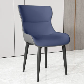 Роскошные обеденные стулья на черных металлических ножках Скандинавский Удобный минималистичный стул для ресторана Эргономичная мебель для спальни Silla Comedor
