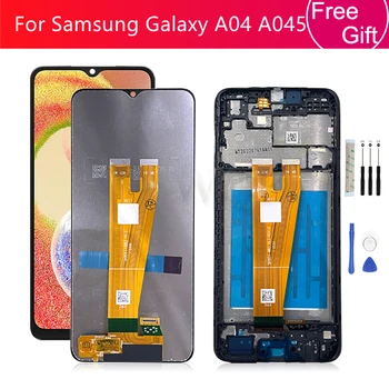 Для Samsung Galaxy A04 ЖК-дисплей Сенсорный экран дигитайзер в сборе с рамкой для Samsung A045 Замена экрана Ремонт