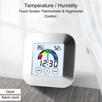 Комнатный Цифровой Термометр-гигрометр Датчик температуры и влажности с будильником Измеритель температуры-гигрометра