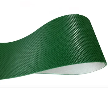 2250x60x2 мм ПВХ Зеленая сетка с ромбовидным рисунком Квадратная Конвейерная Промышленная лента