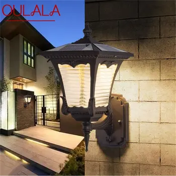Уличный настенный светильник OULALA, современный солнечный водонепроницаемый светодиодный настенный светильник для патио, для крыльца, балкона, внутреннего двора, прохода виллы