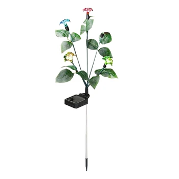 Солнечный садовый светильник Наружный СВЕТОДИОДНЫЙ Градиентный ландшафтный светильник в форме цветка на солнечных батареях Водонепроницаемый IP65 для двора Задний двор