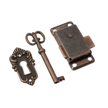 1 Комплект Металлического антикварного железного дверного замка, ящика для ювелирных изделий, деревянной шкатулки, шкафа, Шкафчика, дверного замка + ключа, мебельной фурнитуры