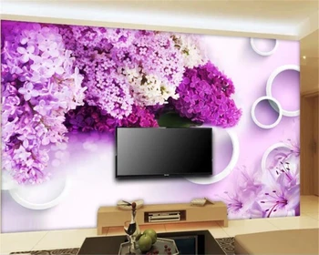 Beibehang Пользовательские обои 3D стерео фотообои круг красивая мечтательная элегантная глициния цветок ТВ фон обои фрески