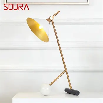 Современный дизайн настольной лампы SOURA E27 Для чтения, Белая настольная лампа для дома, Прикроватная Светодиодная защита глаз для детской спальни, кабинета, офиса