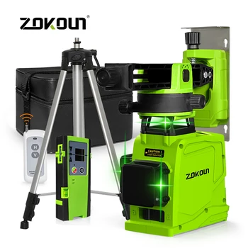 ZOKOUN 12 линий 3d Самовыравнивающиеся зеленые линии лазерный уровень точный горизонтальный и вертикальный крест Профессиональные строительные инструменты