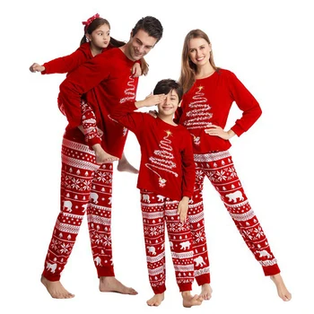 Комплект рождественских пижам для пар Зимой 2023 года, одежда для мамы и детей, Новогодние пижамы для семьи, подходящие друг другу