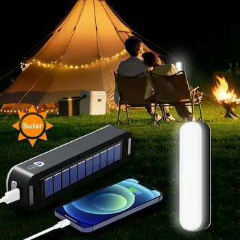 Солнечные Фонари Открытый Кемпинг Фонарь Сад USB Зарядка Светодиодные Фонари Портативная Лампа для палатки Кемпинг Рыбалка