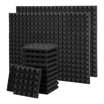 36 Упаковок Звуконепроницаемой пенопластовой звукопоглощающей панели размером 9,8x9,8x2 дюйма для стен, студии, дома и офиса