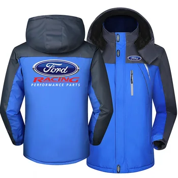 Новая зимняя мода Логотип Ford Racing Мужские флисовые водонепроницаемые куртки, утепленные толстовки на молнии, теплая верхняя одежда высокого качества