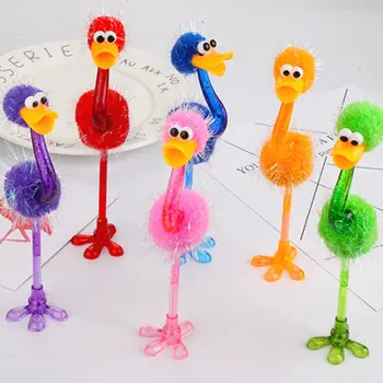 Креативная мультяшная страусиная ручка, шариковая ручка, милая плюшевая птичка
