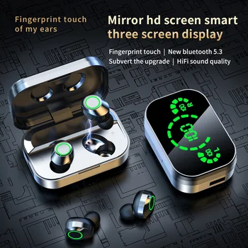 Bluetooth-гарнитура YD30, зеркало, Большой дисплей, Беспроводные Водонепроницаемые Двойные затычки для ушей, Сверхдлинное время автономной работы, TWS-гарнитура, мобильный телефон