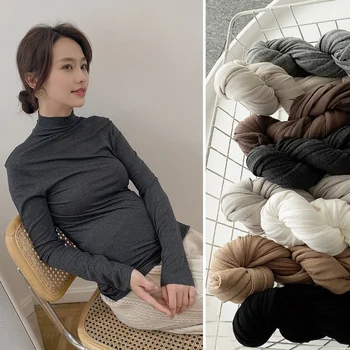 Одежда для беременных, весна и осень, новый женский топ Materenity, модная повседневная футболка, однотонные топы из модального материала