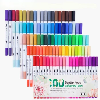 12 Цветов, маркеры с двойной кистью, книжки-раскраски, Акварельные маркеры, принадлежности для каллиграфии