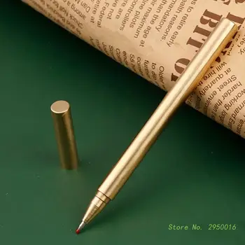 Роскошная латунная шариковая ручка, Изящная деловая ручка для подписи, Распаковка офисных металлических канцелярских принадлежностей для школьников.
