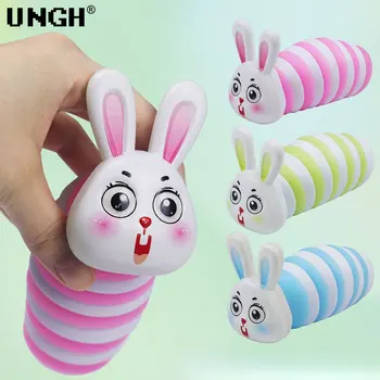 UNGH Светящийся кролик, Антистрессовая пластиковая игрушка для снятия напряжения на запястье, сенсорная игрушка-слизняк, детские игрушки-непоседы