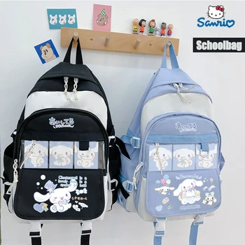 Большой емкости Мультфильм Sanrio Плюшевый Рюкзак Cinnamoroll Детский Черный Синий Школьный Рюкзак Студенческая Школьная Сумка Компьютерная Посылка Подарок