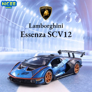 1:24 Спортивный автомобиль Lamborghini Essenza SCV12, Отлитый под давлением Из Металлического Сплава, Модель автомобиля С Откидывающимся Звуком и светом, Автомобиль, Коллекция Детских подарков A477