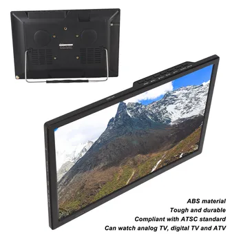 16-дюймовый портативный светодиодный телевизор 1080P ATSC, высокочувствительный широкоэкранный USB-цифровой тюнер, AV Вход, выход, цифровое телевидение США, штекер 100-240 В