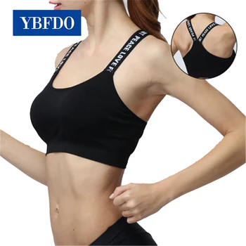 YBFDO Спортивный бюстгальтер Пуш-ап, бюстгальтер для фитнеса, нижнее белье, хлопковые спортивные топы для женщин, одежда для спортзала, однотонная женская спортивная одежда