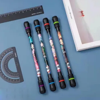 36 шт./лот, креативная Гелевая ручка с вращающимся пальцем Demon Slayer, Милые ручки с черными чернилами 0,5 мм, Канцелярские Подарочные Школьные принадлежности