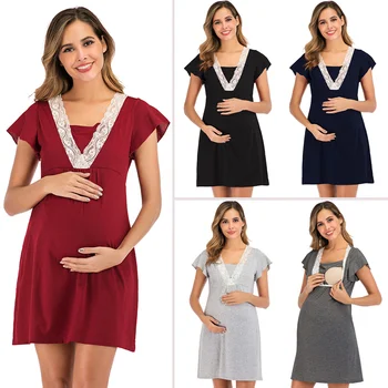Платья для беременных, Женская Свободная одежда для беременных с коротким рукавом, Летняя Повседневная одежда с мягкой талией и плиссированным принтом, vestidos de fotografía