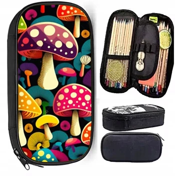 Пенал с грибами Кошельки для мальчиков Сумки для девочек Винтажные Веганские сумки для жизни Повседневная Мода Женские косметички с грибами