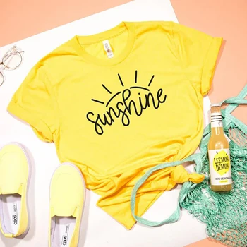 Рубашка Sunshine, винтажная летняя футболка Be The Sunshine, мотивационная футболка, футболки с коротким рукавом и рисунком, футболка Kindness, Повседневные топы