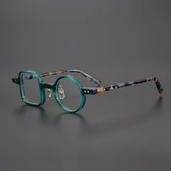 2023 Ретро левая круглая правая квадратная оправа для очков, мужские ацетатные дизайнерские оптические очки для чтения при близорукости, женские персонализированные очки