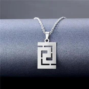 Ожерелье с простым геометрическим узором, полый кулон из нержавеющей стали, модные простые ювелирные изделия для мужчин и женщин, подарки