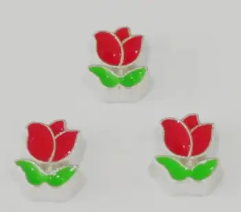 (20, 50) шт./лот красная роза цветок плавающий медальон подвески подходят для магнитной памяти плавающий медальон кулон ювелирные изделия