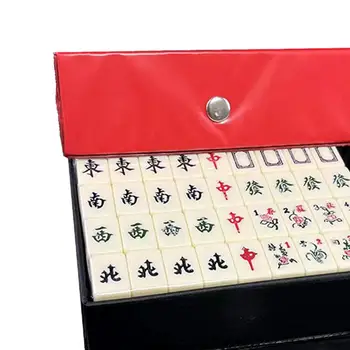 Набор для игры в китайский маджонг с футляром для переноски Настольная игра для китайской игры