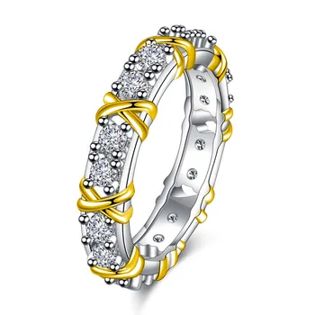 Бриллианты с цирконом, драгоценные камни, хрусталь, модные обручальные кольца для женщин, ювелирные изделия из 18-каратного золота, кольца с крестом, Модные аксессуары