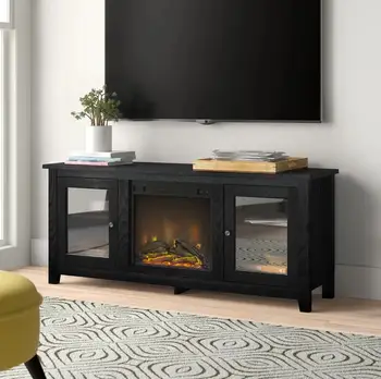 Подставка под телевизор для телевизоров до 70 дюймов с камином для мебели для гостиной Тумба под телевизор