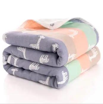 Летнее детское тонкое стеганое одеяло, стеганое одеяло для новорожденных, детская шестислойная марля, детское банное полотенце, детское стеганое одеяло (размер 80 * 80) для новорожденных