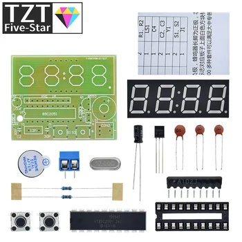 TZT AT89C2051 Цифровой Светодиодный Дисплей 4-Битные Электронные Часы Electronic Production Suite DIY Kit 0,56 Дюйма Красный С Двумя Будильниками