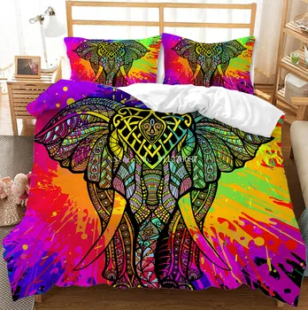 Комплект Постельного Белья Elephant Single Twin Full Queen King Size Африканский дикий слон Комплект Постельного Белья Aldult Для Детской Спальни Пододеяльник Домашний Текстиль