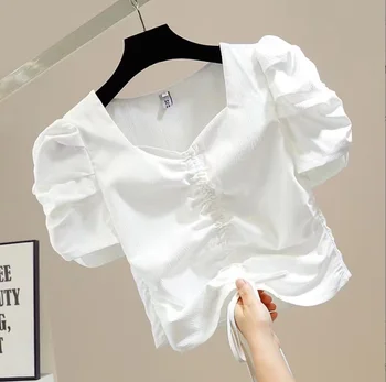2023, Хлопковая модная летняя блузка для девочек в корейском стиле для девочек 3-12 лет E754